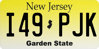 NJ license plate I49PJK