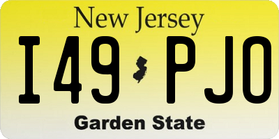 NJ license plate I49PJO