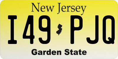 NJ license plate I49PJQ