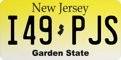 NJ license plate I49PJS