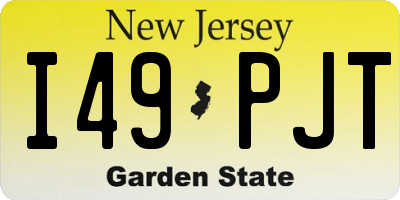 NJ license plate I49PJT
