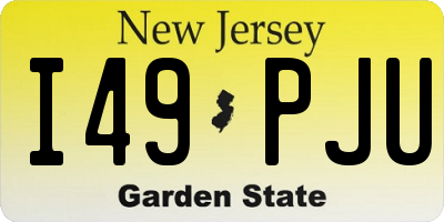 NJ license plate I49PJU