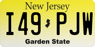NJ license plate I49PJW