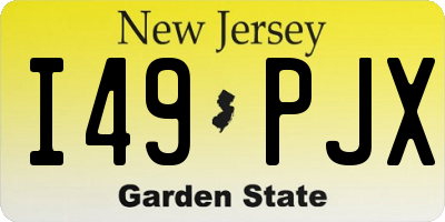 NJ license plate I49PJX
