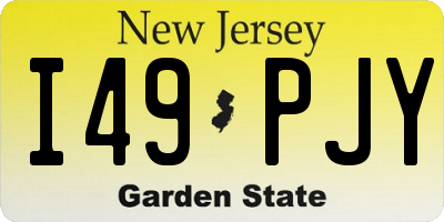 NJ license plate I49PJY