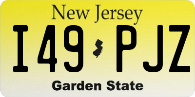NJ license plate I49PJZ