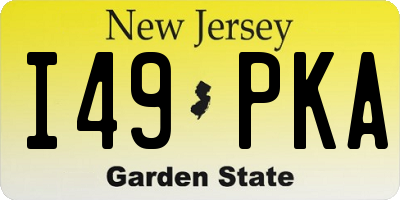 NJ license plate I49PKA