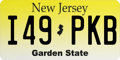 NJ license plate I49PKB