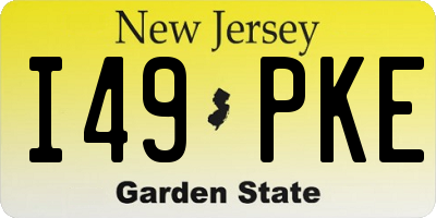 NJ license plate I49PKE