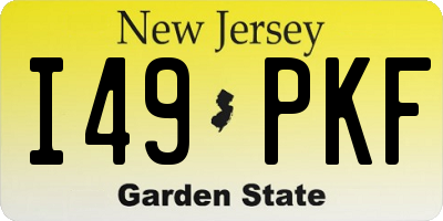 NJ license plate I49PKF