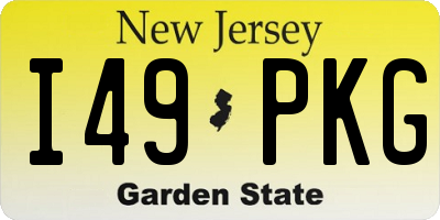 NJ license plate I49PKG