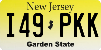 NJ license plate I49PKK