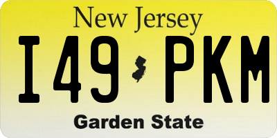 NJ license plate I49PKM