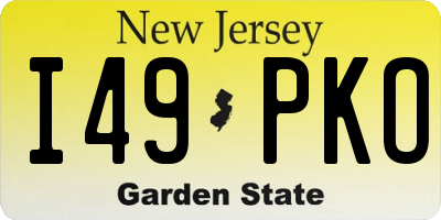 NJ license plate I49PKO