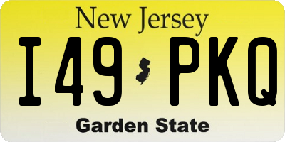 NJ license plate I49PKQ