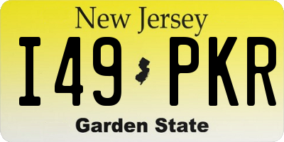 NJ license plate I49PKR