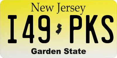 NJ license plate I49PKS