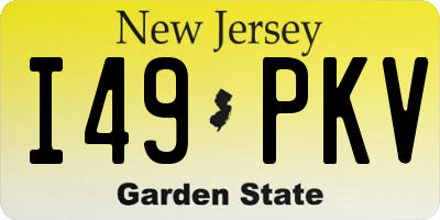NJ license plate I49PKV