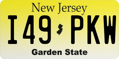 NJ license plate I49PKW