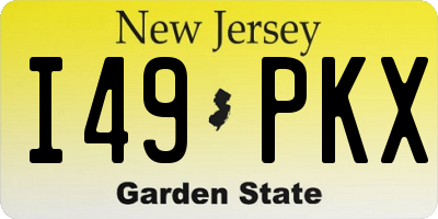 NJ license plate I49PKX