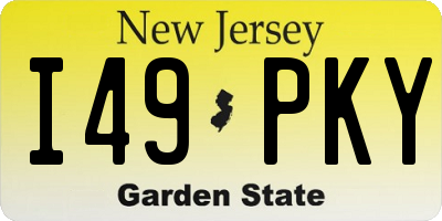 NJ license plate I49PKY