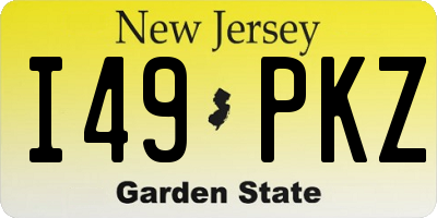NJ license plate I49PKZ