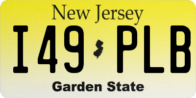 NJ license plate I49PLB