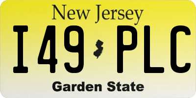 NJ license plate I49PLC