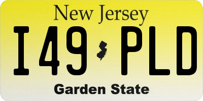 NJ license plate I49PLD