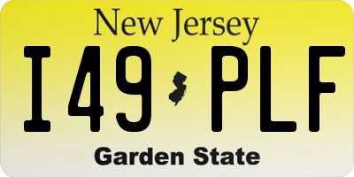 NJ license plate I49PLF