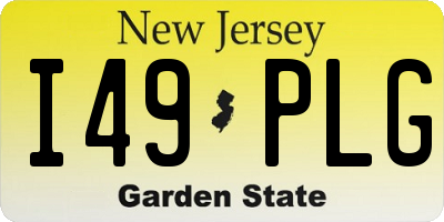 NJ license plate I49PLG
