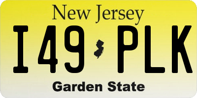 NJ license plate I49PLK