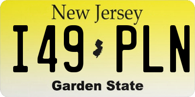 NJ license plate I49PLN