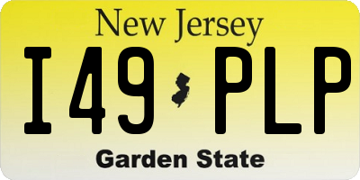 NJ license plate I49PLP