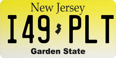 NJ license plate I49PLT