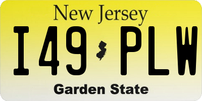 NJ license plate I49PLW