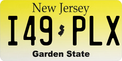 NJ license plate I49PLX