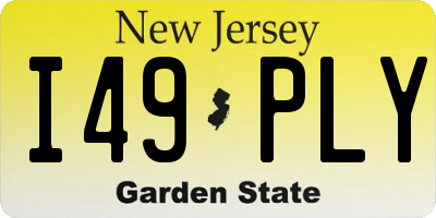NJ license plate I49PLY