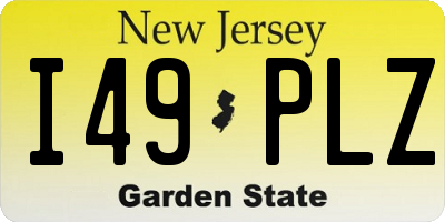 NJ license plate I49PLZ