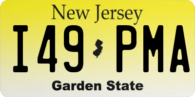 NJ license plate I49PMA