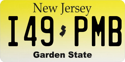 NJ license plate I49PMB