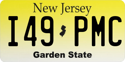 NJ license plate I49PMC