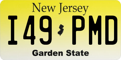 NJ license plate I49PMD