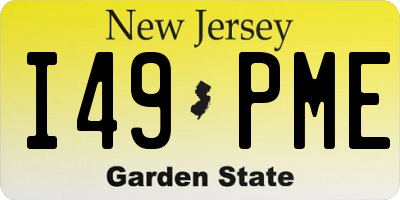 NJ license plate I49PME