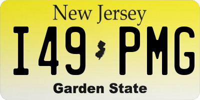 NJ license plate I49PMG