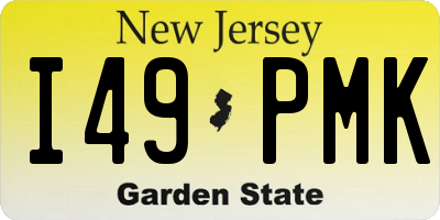 NJ license plate I49PMK