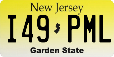 NJ license plate I49PML