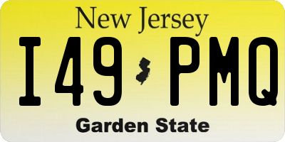 NJ license plate I49PMQ
