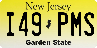 NJ license plate I49PMS
