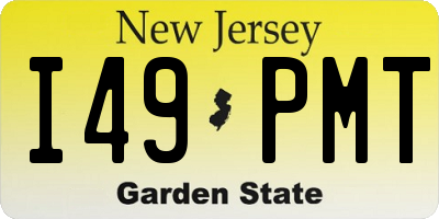 NJ license plate I49PMT